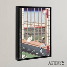 "Artery8 Revelers Return Festival Japanese Framed Canvas Wall Art Print Hiroshige - Size: W12"" x H16""" - thumbnail 2