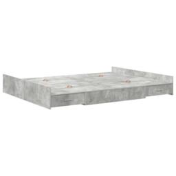 Berkfield Home Storage Bed Frame Concrete grey 140 x 190 cm Melamine - thumbnail 3