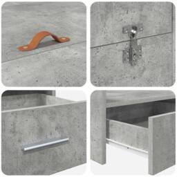 Berkfield Home Storage Bed Frame Concrete grey 140 x 190 cm Melamine - thumbnail 9