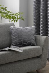Curtina 'Kendal' Retro Geo Jacquard Woven Filled Cushion in Charcoal - Size: 43 cm x 43 cm - thumbnail 4