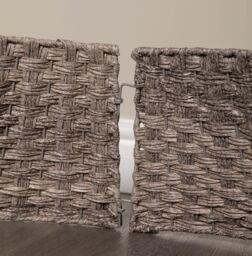 Samuel Alexander 48/70cm Large KD Plastic Wicker Rattan Woven Christmas Tree Skirt in Grey - thumbnail 6