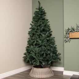 Samuel Alexander 48/70cm Large KD Plastic Wicker Rattan Woven Christmas Tree Skirt in Grey - thumbnail 2