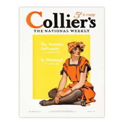 "Artery8 Vintage Magazine Cover Suffragette Wall Art Print Penfield in Yellow - Size: W18"" x H24""" - thumbnail 1