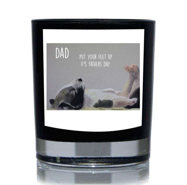 60 SECOND MAKEOVER Dad, Put Your Feet Up It's Father's Day, Puppy 20cl Candle in Black