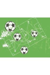 Origin Murals Football Grunge Wall Mural in Green - Size: W350 cm x H280 cm - thumbnail 2