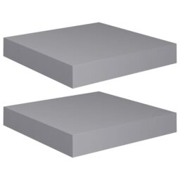 Berkfield Home Floating Wall Shelves 2 pcs Grey 23x23.5x3.8 cm MDF - thumbnail 2