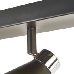 First Choice Lighting Set of 2 Burton - Matt Black & Chrome Detail 4 Way Ceiling Spotlights - thumbnail 6