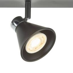 First Choice Lighting Set of 2 Burton - Matt Black & Chrome Detail 4 Way Ceiling Spotlights - thumbnail 5