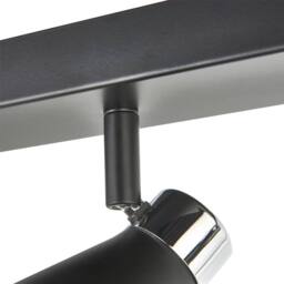 First Choice Lighting Set of 2 Burton - Matt Black & Chrome Detail 4 Way Ceiling Spotlights - thumbnail 7