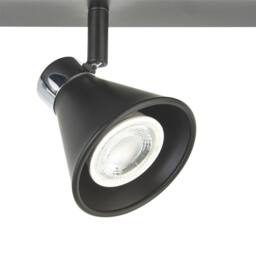 First Choice Lighting Set of 2 Burton - Matt Black & Chrome Detail 4 Way Ceiling Spotlights - thumbnail 4