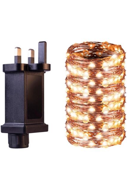 Netagon Mains Copper Wire 200 Warm White LED String Light with Programme Controller 20m - image 1