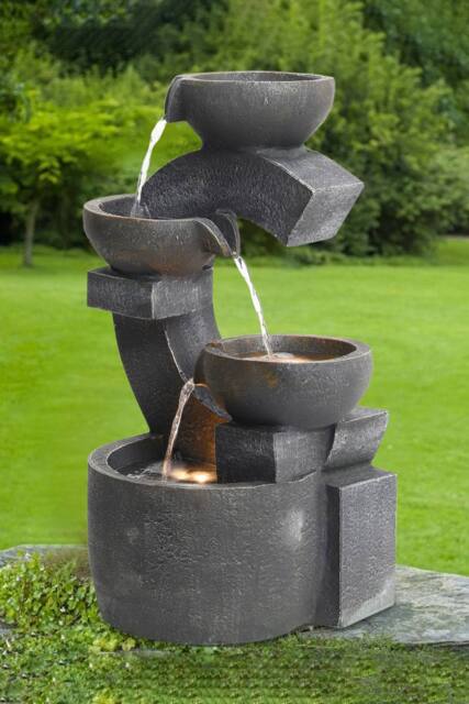 Living and Home Cascading C Shaped Water Feature Garden Fountain in Natural - image 1