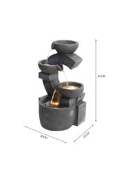 Living and Home Cascading C Shaped Water Feature Garden Fountain in Natural - thumbnail 6