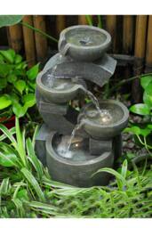 Living and Home Cascading C Shaped Water Feature Garden Fountain in Natural - thumbnail 2