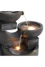 Living and Home Cascading C Shaped Water Feature Garden Fountain in Natural - thumbnail 4
