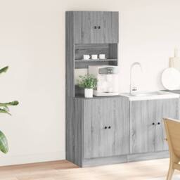 Berkfield Home Kitchen Cabinet Grey Sonoma 60x50x180 cm Engineered Wood - Size: 60 x 50 x 180 cm