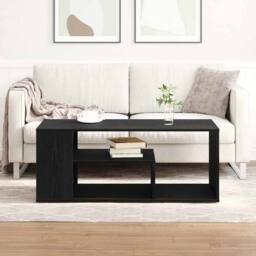 Berkfield Home Modern Coffee Table Black Oak 100x50x40 cm Engineered Wood - Size: 100 x 50 x 40 cm - thumbnail 4