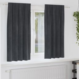 Berkfield Home Blackout Curtains with Top Tape 2 pcs Light Grey Velvet