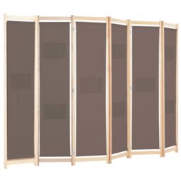 Berkfield Home 6-Panel Room Divider Brown 240x170x4 cm Fabric - Size: 240 x 170 x 4 cm - thumbnail 3