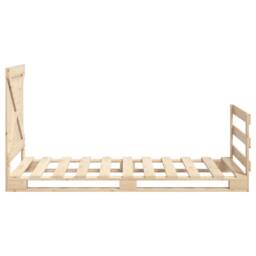 Berkfield Home Bed Frame without Mattress with Headboard 100x200 cm Solid Wood in Natural - thumbnail 8