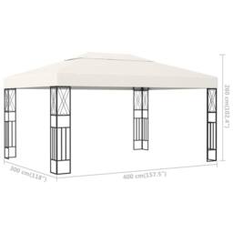 Berkfield Home Gazebo 3x4 m Cream Fabric in Beige - thumbnail 6