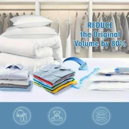 ATEK 10 Pack Extra Large Vacuum Storage Bags 130 × 100cm Storage Space Saver Zip Airtight Seal Space Saving Reusable Travel Clothes Bag in Clear - thumbnail 8