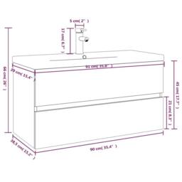 Berkfield Home Sink Cabinet with Built-in Basin Grey Sonoma Engineered Wood - thumbnail 7
