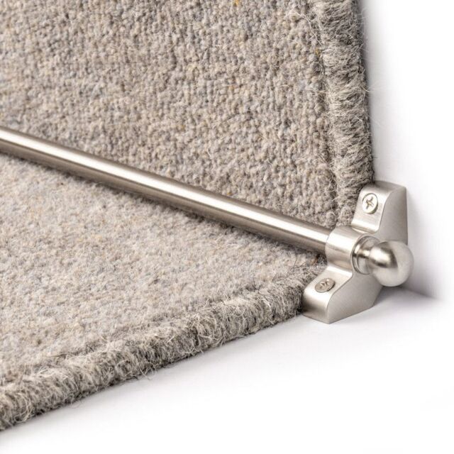 RainbowHome Satin Nickel Stair Rod x 1 (Multiple Lengths) in Silver - Size: Medium
