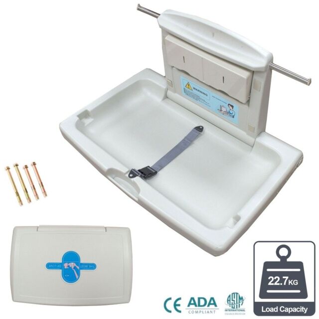 Nes Home Wall Mounted Baby Changing Station Folding Commercial Washroom Horizontal Table in White - image 1