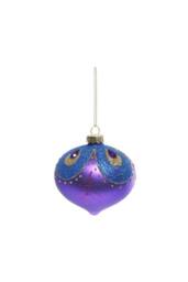KDMD Purple & Blue Glass Droplet Bauble Dia8cm 2 Pack - thumbnail 2