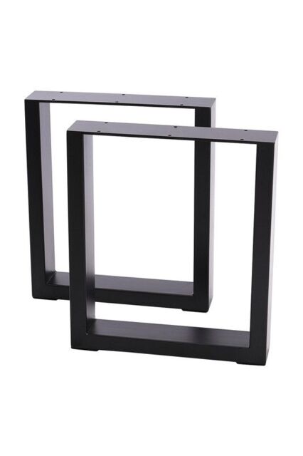80x7x71cm Black Rectangular Metal Table Legs Heavy-Duty Support for DIY Furniture Projects - Size: 80 x 7 x 71 cm