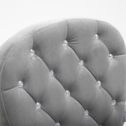 Havendro Luxury Velour Tufted Ergonomic Swivel Office Chair Grey - Size: 100 cm x 15 cm - thumbnail 6