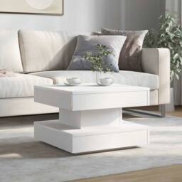 Berkfield Home Coffee Table 360-Degree Rotatable White 50x50x34.5 cm - thumbnail 3