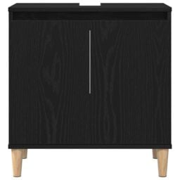 Berkfield Home Sink Cabinet Black Oak 58x33x60 cm Engineered Wood - Size: 58 x 33 x 60 cm - thumbnail 7