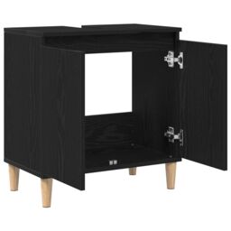 Berkfield Home Sink Cabinet Black Oak 58x33x60 cm Engineered Wood - Size: 58 x 33 x 60 cm - thumbnail 5