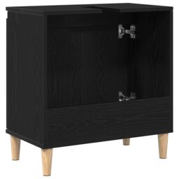 Berkfield Home Sink Cabinet Black Oak 58x33x60 cm Engineered Wood - Size: 58 x 33 x 60 cm - thumbnail 6