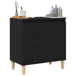 Berkfield Home Sink Cabinet Black Oak 58x33x60 cm Engineered Wood - Size: 58 x 33 x 60 cm - thumbnail 3