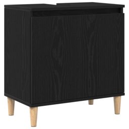 Berkfield Home Sink Cabinet Black Oak 58x33x60 cm Engineered Wood - Size: 58 x 33 x 60 cm - thumbnail 2