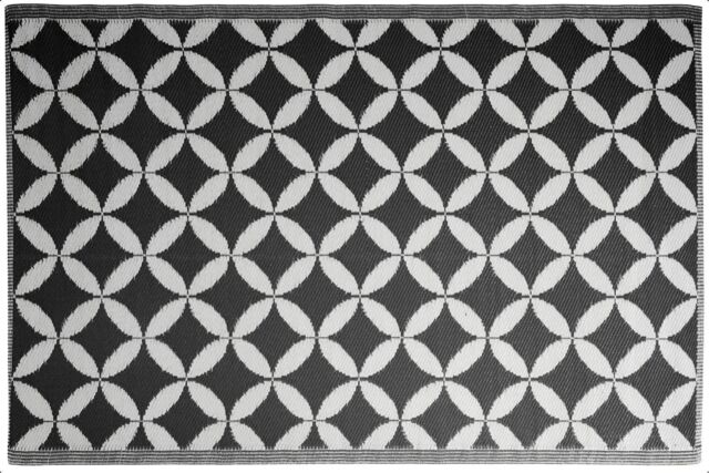 idooka Black & White Circles Outdoor Camping Rug Mat - Size: 90 cm x 180 cm - image 1