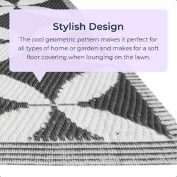 idooka Black & White Circles Outdoor Camping Rug Mat - Size: 90 cm x 180 cm - thumbnail 3