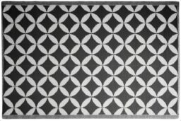 idooka Black & White Circles Outdoor Camping Rug Mat - Size: 90 cm x 180 cm - thumbnail 1