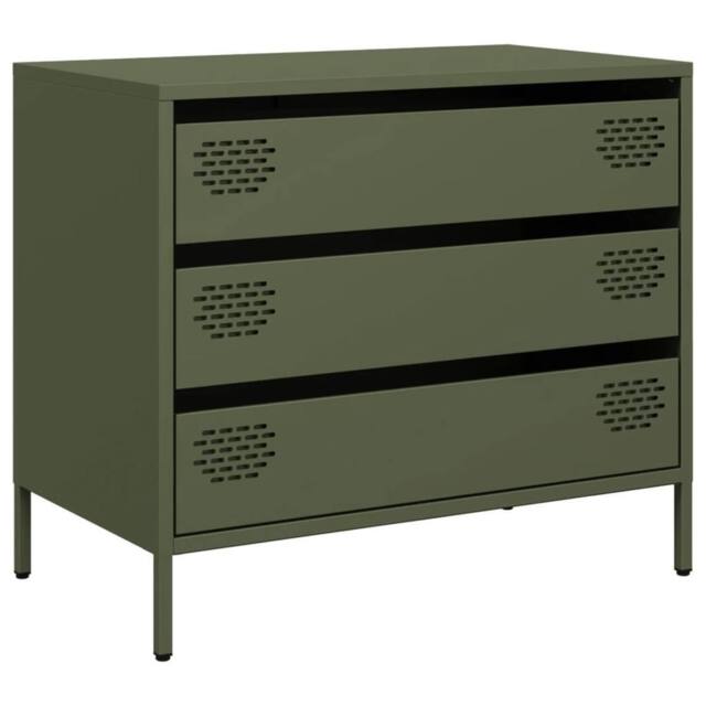 Berkfield Home Sideboard¬†Olive Green 68x39x58.5 cm Cold-rolled Steel in Olive - image 1
