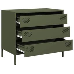 Berkfield Home Sideboard¬†Olive Green 68x39x58.5 cm Cold-rolled Steel in Olive - thumbnail 4