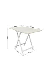 Living and Home 3pcs 100cm Folding Table and 2 Chairs Set Indoor Outdoor Kitchen Dining Set Furniture in White - thumbnail 6