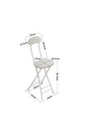 Living and Home 3pcs 100cm Folding Table and 2 Chairs Set Indoor Outdoor Kitchen Dining Set Furniture in White - thumbnail 5