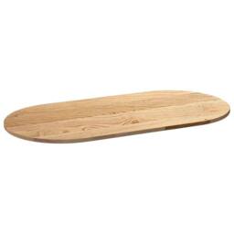 Berkfield Home Table Top 120x60x2 cm Solid Wood Oak Oval in Brown - Size: 120 x 60 x 2 cm - thumbnail 4