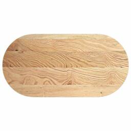 Berkfield Home Table Top 120x60x2 cm Solid Wood Oak Oval in Brown - Size: 120 x 60 x 2 cm - thumbnail 2