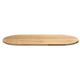 Berkfield Home Table Top 120x60x2 cm Solid Wood Oak Oval in Brown - Size: 120 x 60 x 2 cm - thumbnail 5