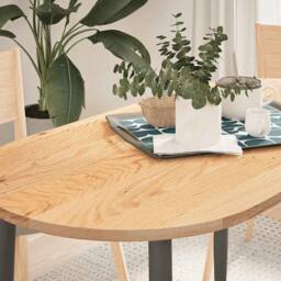 Berkfield Home Table Top 120x60x2 cm Solid Wood Oak Oval in Brown - Size: 120 x 60 x 2 cm