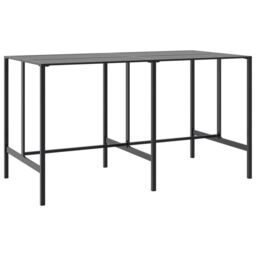 Berkfield Home 9 Piece Garden Bar Set Black Powder-coated Steel - thumbnail 3